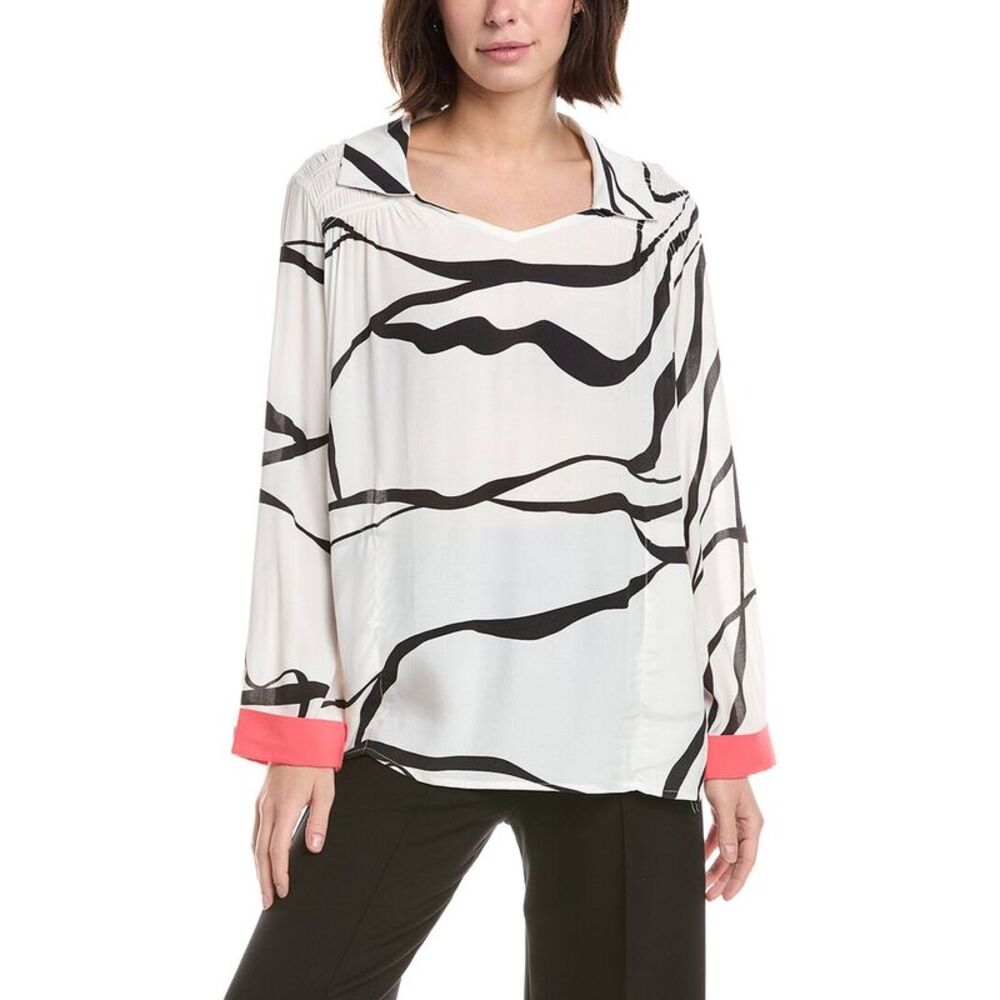 Lemon Grass Womens  Shirt Collar Blouse, White